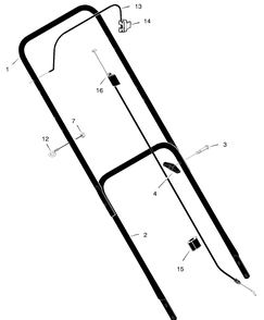 Handle Assembly Diagram and Parts List for 225112X92A 2004 Briggs and Stratton Lawn Mower
